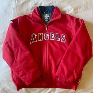 Majestic Red Dugout Style Zip-Up Jacket